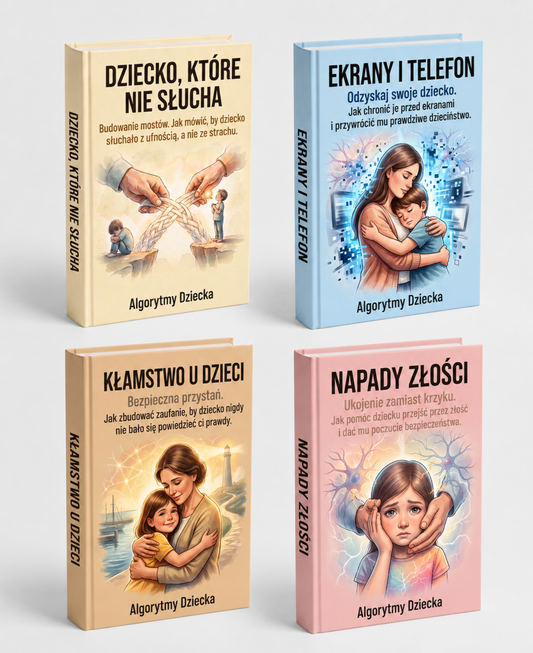Pakiet „Fundament Spokojnego Rodzicielstwa” - DZIECKO, KTÓRE NIE SŁUCHA + EKRANY I TELEFON + KŁAMSTWO U DZIECI + NAPADY ZŁOŚCI