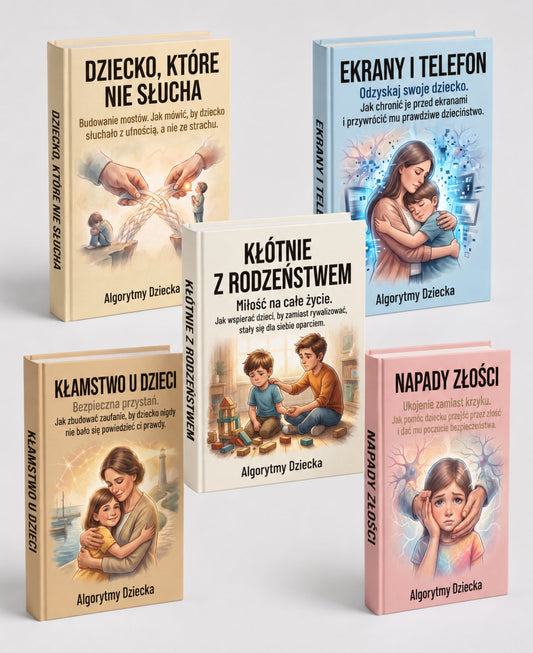 Pakiet „Harmonia w Rodzinie” - DZIECKO, KTÓRE NIE SŁUCHA + EKRANY I TELEFON + KŁAMSTWO U DZIECI + NAPADY ZŁOŚCI + KŁÓTNIE Z RODZEŃSTWEM