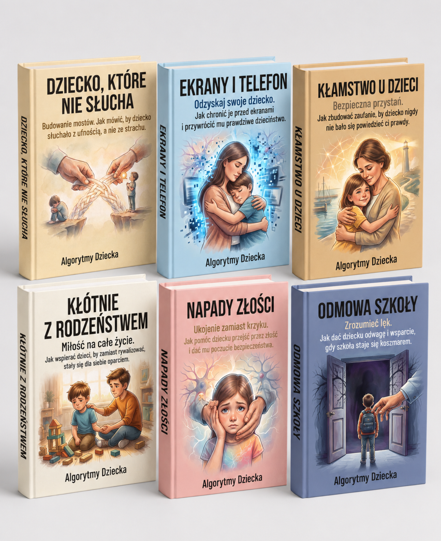 Kompletny Pakiet „Algorytmy Dziecka” - DZIECKO, KTÓRE NIE SŁUCHA + EKRANY I TELEFON + KŁAMSTWO U DZIECI + KŁÓTNIE Z RODZEŃSTWEM + NAPADY ZŁOŚCI + ODMOWA SZKOŁY